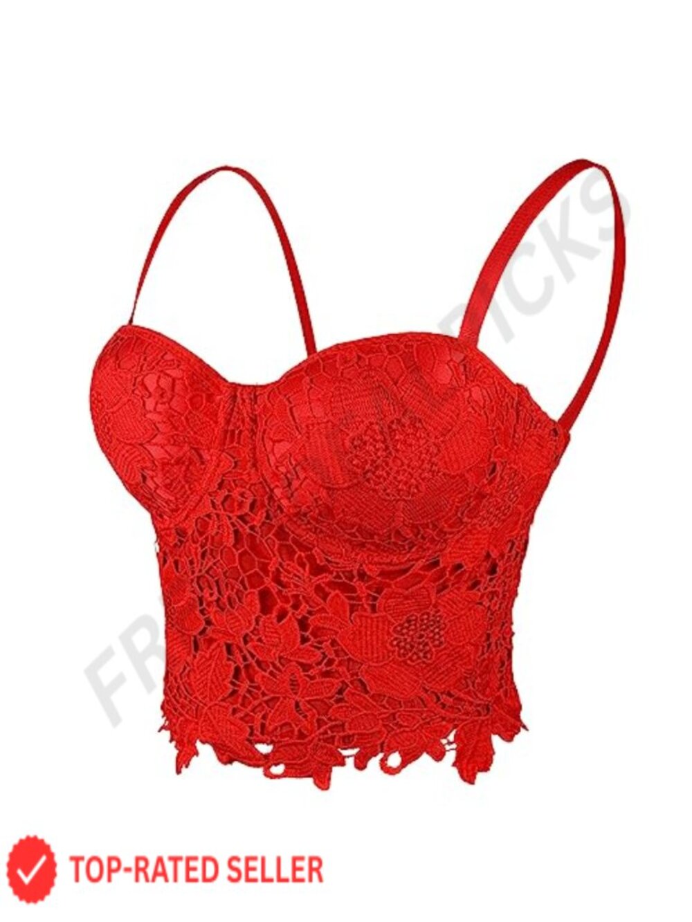 Floral Lace Bustier Crop Top Corset Bra Push-Up Support Open Back
